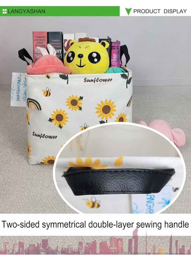 LANGYASHAN Square Storage Baskets Waterproof Canvas Children Laundry Nursery Hamper for Shelves Gift Baskets Toy Organizer Room Decor - Image 3